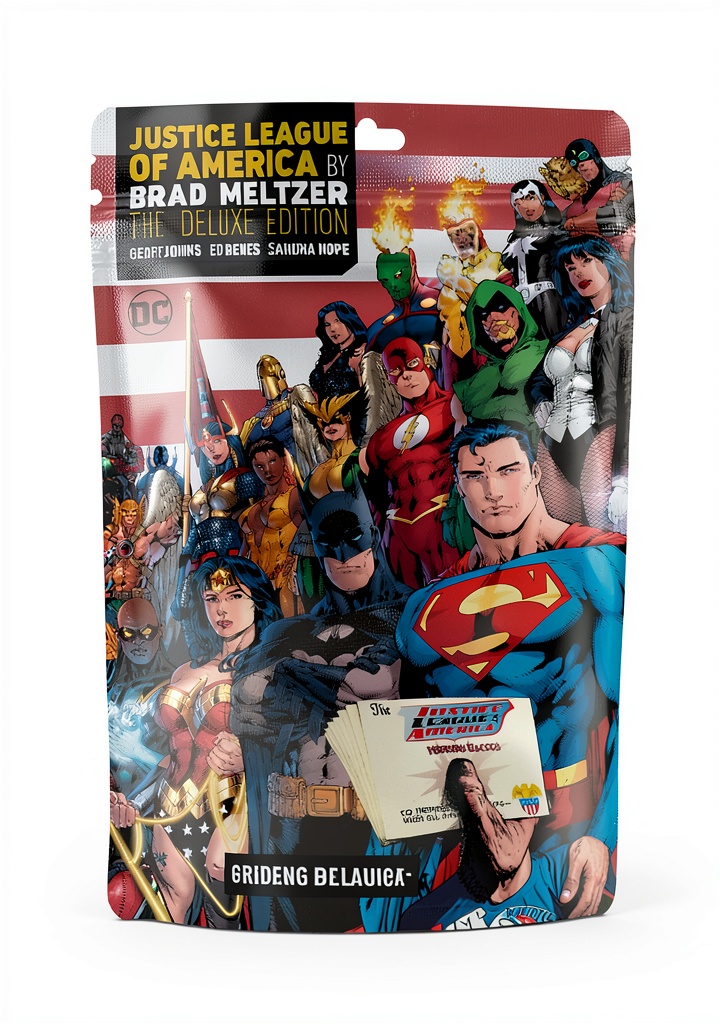 Justice League of America graphic novel cover showcasing superhero artwork