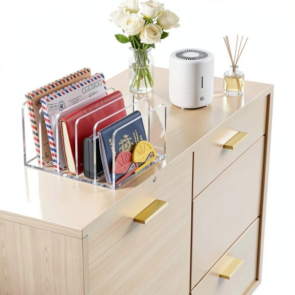 Acrylic Mail Organizer BEYGORM Clear Tabletop-5