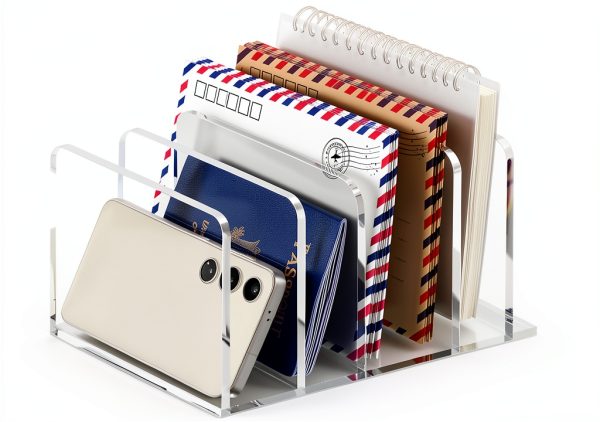 Acrylic Mail Organizer BEYGORM Clear Tabletop-0