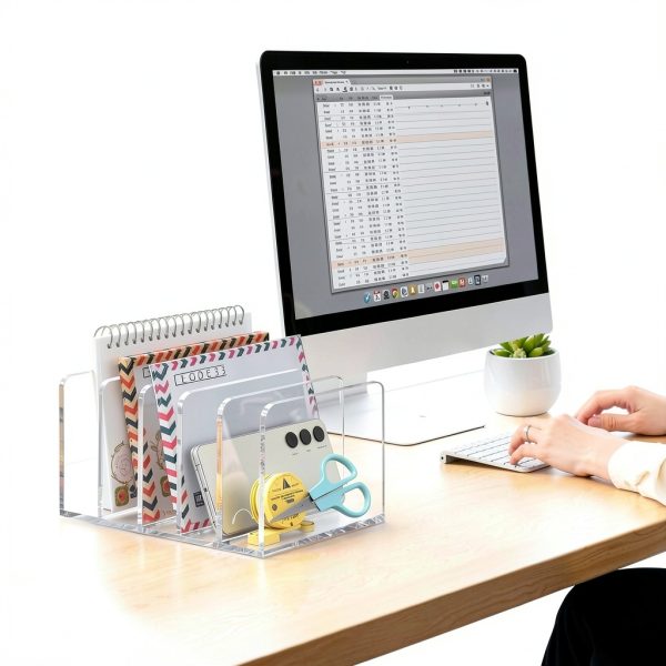 Acrylic Mail Organizer BEYGORM Clear Tabletop-4