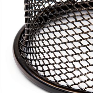 HSYMQ Steel Mesh Pen Holder Desk Organizer Double Rim Industrial-0
