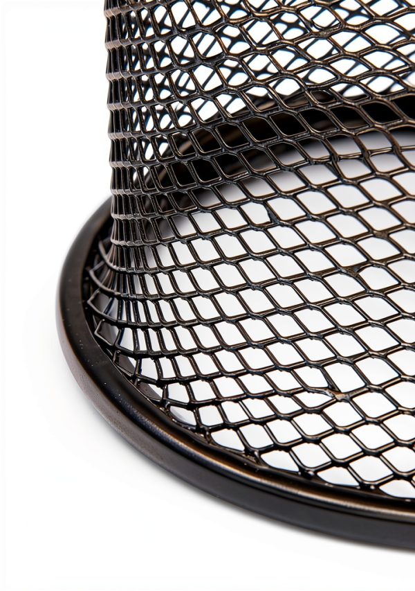 HSYMQ Steel Mesh Pen Holder Desk Organizer Double Rim Industrial-0