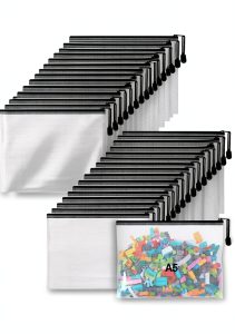 Jetec Plastic Storage Bags Black Zipper Organizer-0