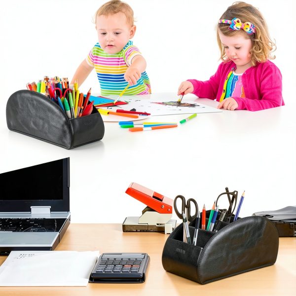 Remote Controller Organizer SITHON Faux Leather 5-Compartment Black-3