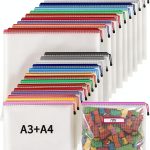 Zipper Pouches by Umriox Multicolored 24pcs A3 A4 PVC Organizer-0