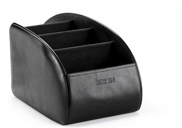 Remote Controller Organizer SITHON Faux Leather 5-Compartment Black-1