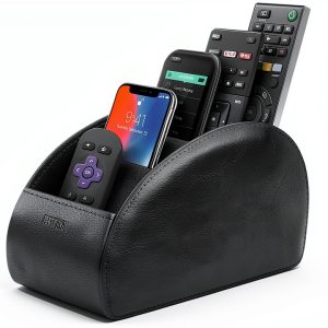 Remote Controller Organizer SITHON Faux Leather 5-Compartment Black-0