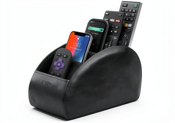 Remote Controller Organizer SITHON Faux Leather 5-Compartment Black-0